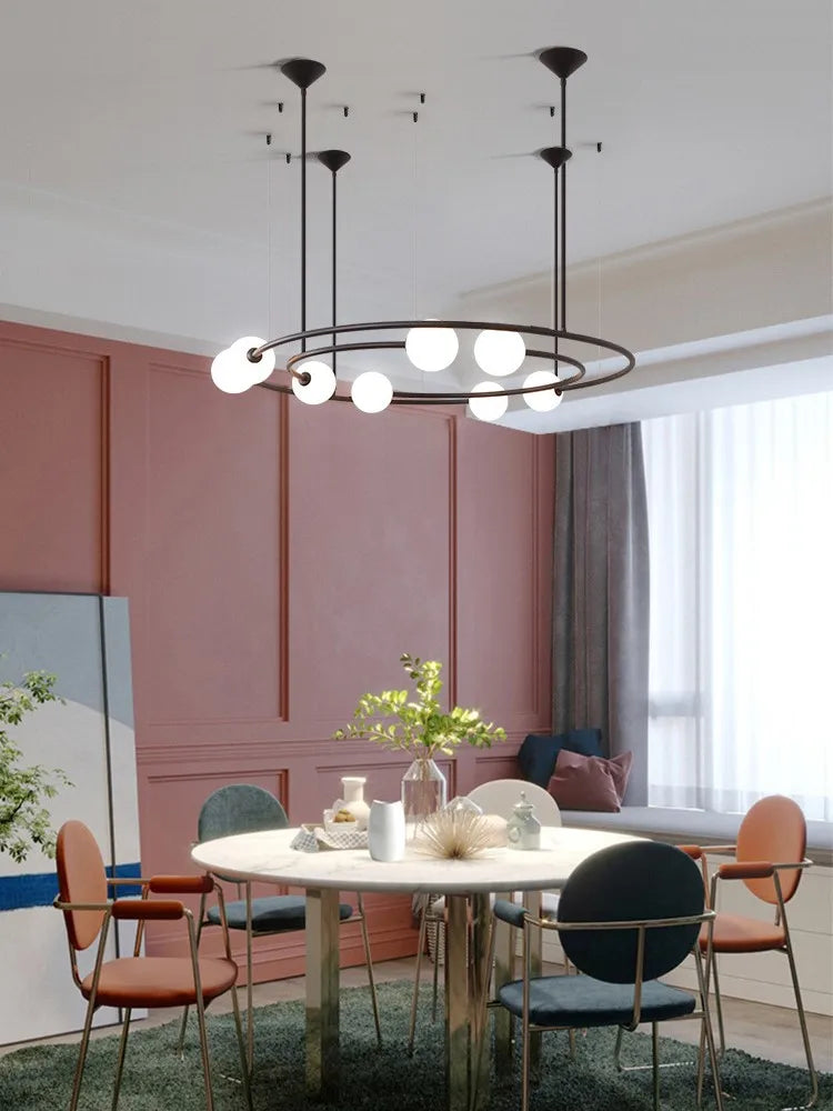 DecorBites™ Glass Ball LED Pendant Chandelier for Modern Living Room Decor