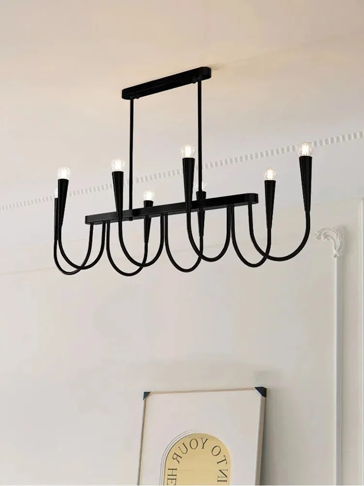 DecorBites™ French Style Black Pendant Light Luxury Led Chandelier Room Decor