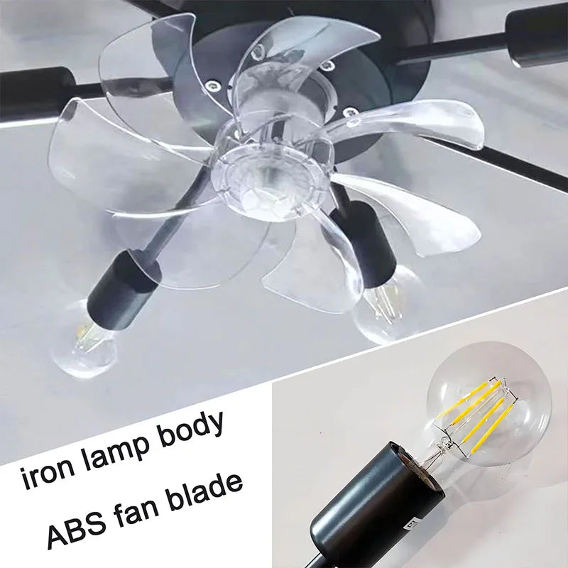 DecorBites™ Industrial Ceiling Fan with Remote Control & LED Lights