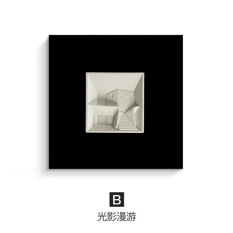 DecorBites™ Abstract Geometric Wall Decoration Square Mural Room Accessories