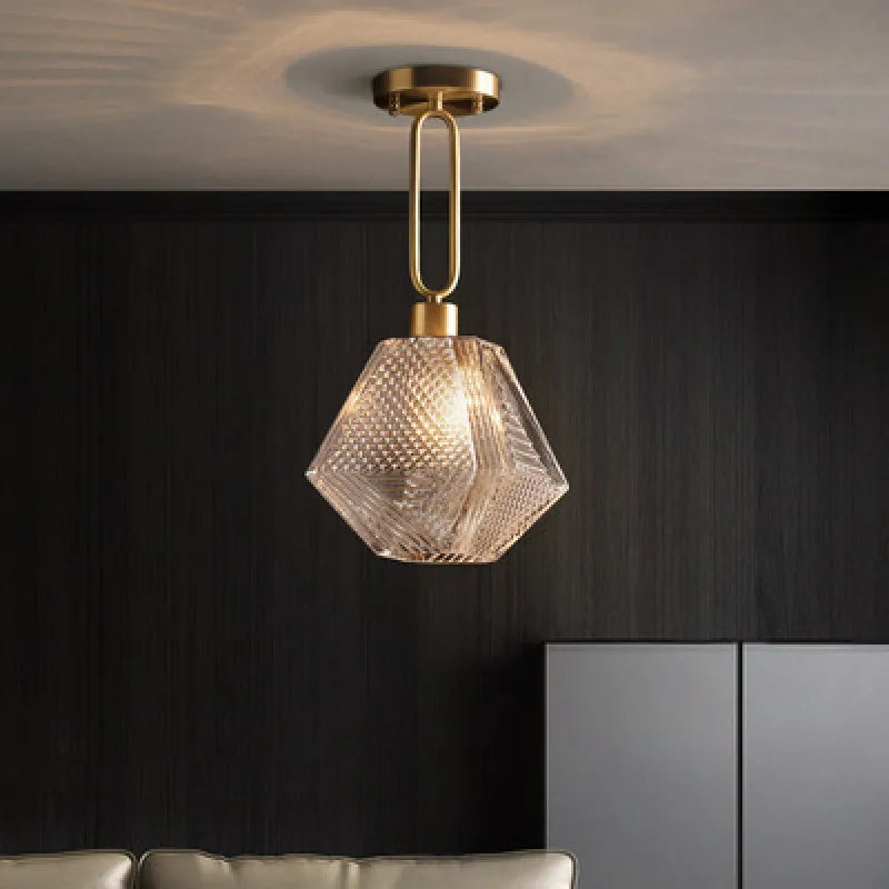 مصباح تعليق زجاجي ماسي من DecorBites™ لديكور غرف المعيشة الحديثة