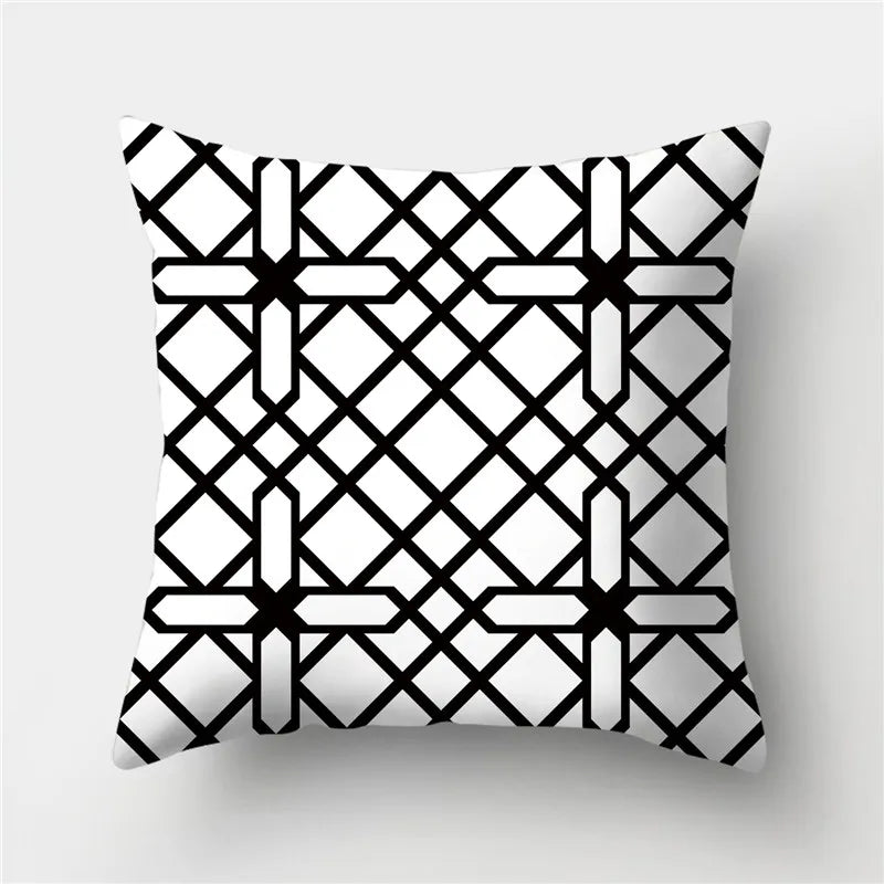 DecorBites™ Geometric Stripes Pillowcase 45x45cm Polyester Cushion Cover for Living Room