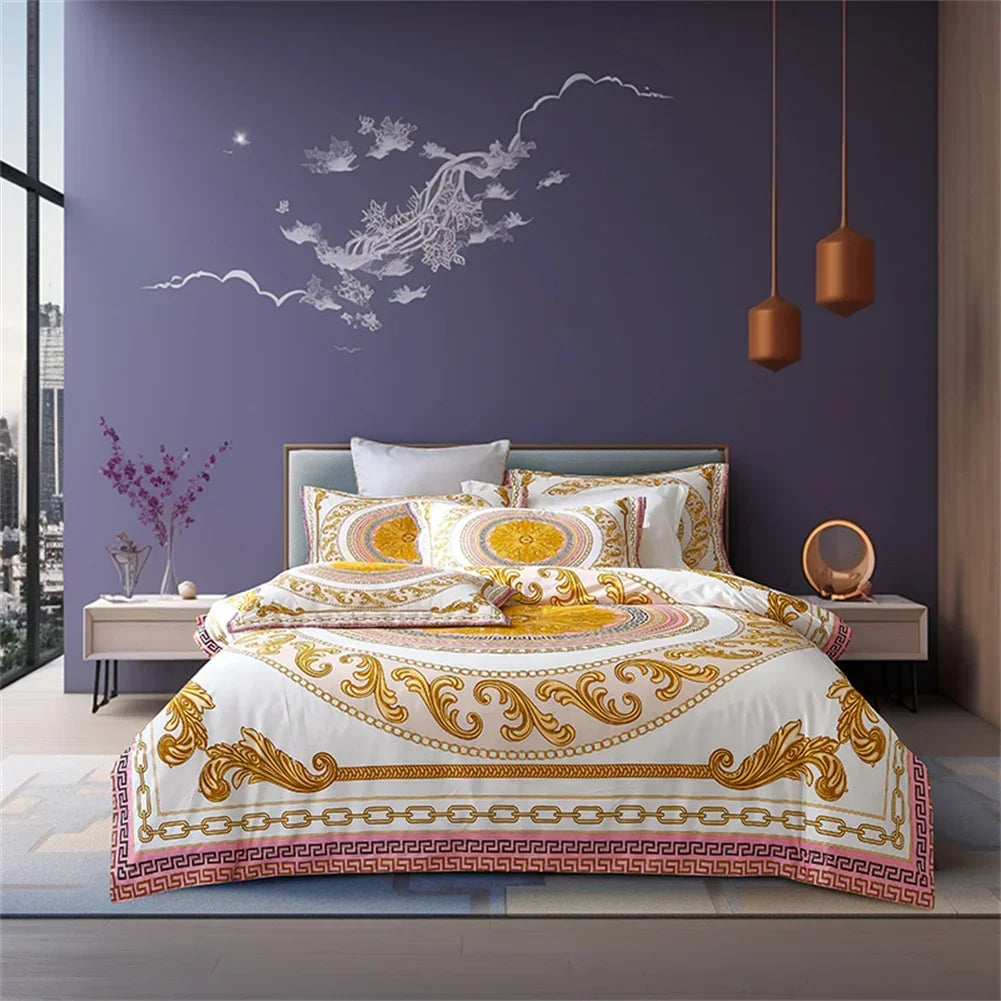 DecorBites™ 1200TC Golden Egyptian Cotton King Queen Bedding Set, Custom Size Option