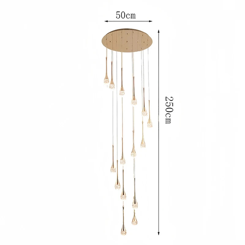 Modern Crystal Pendant Light With Adjustable Height