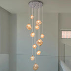 Modern Ring Pendant Chandelier in Iron, Acrylic, Glass