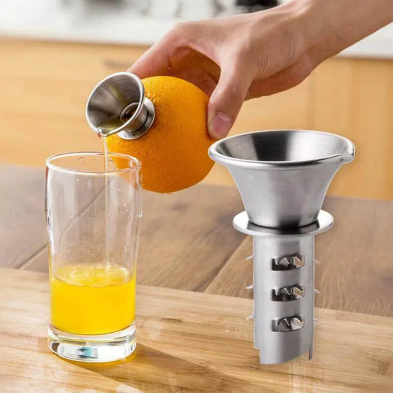DecorBites™ Lemon Squeezer Juicer Pourer for Citrus Fruits - Stainless Steel, Manual Fruit Tool