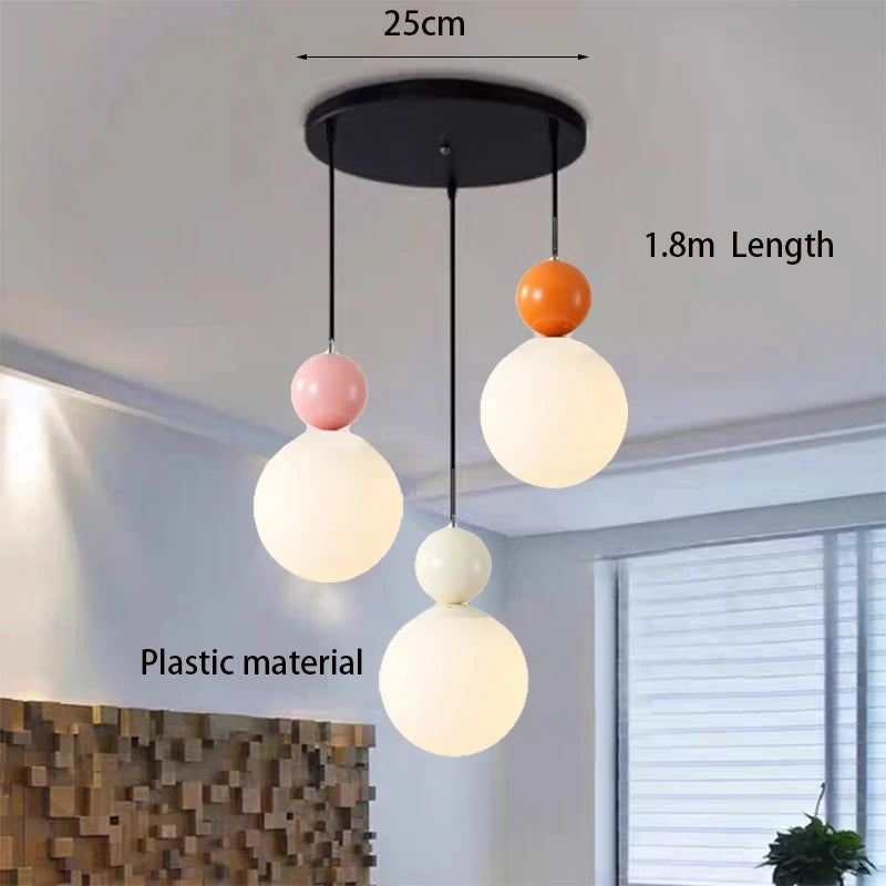 European White Glass Globe Pendant Light