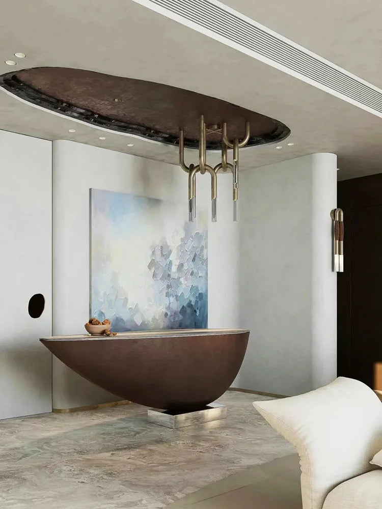 Italian Postmodern Retro Glass Pendant Light Dimmable