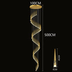 Modern Crystal Staircase Chandelier Pendant Light