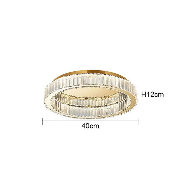 DecorBites™ مصباح سقف LED كريستالي كروم إضاءة فنية من الفولاذ المقاوم للصدأ