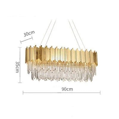 إضاءة ثريا LED كريستال بيضاوية DecorBites™ لغرفة الطعام