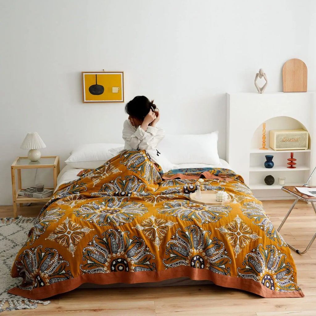 DecorBites™ Cotton Gauze Boho Throw Blanket