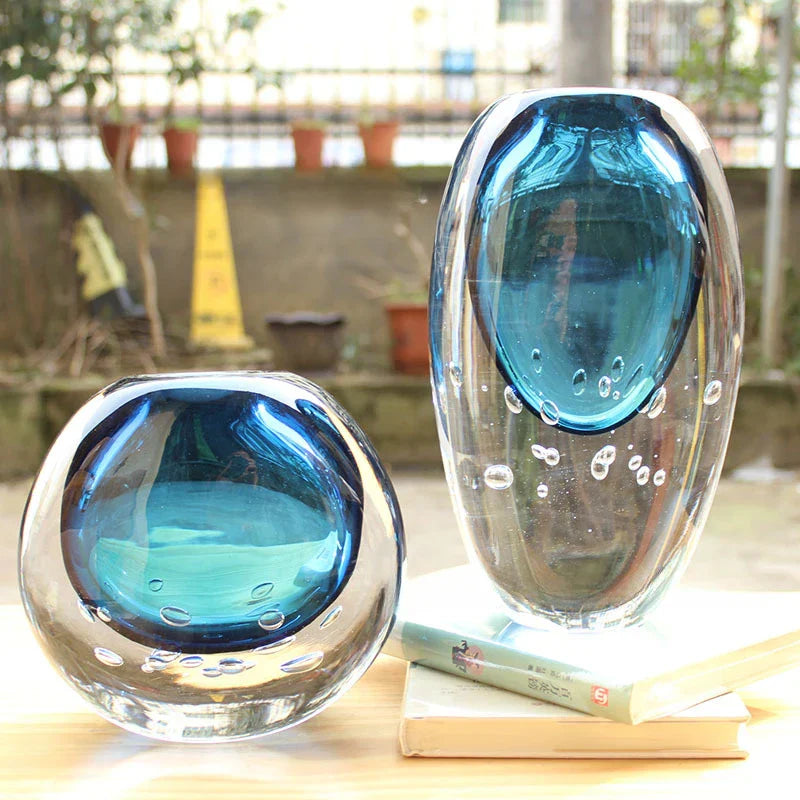 DecorBites™ Crystal Glass Vase Terrarium Flower Pot for Home Decoration