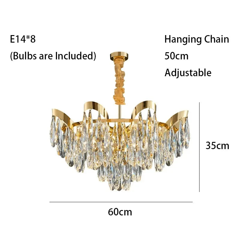 DecorBites™ LED Sunflower Crystal Ceiling Chandelier for Home Decor and Lighting Fixture