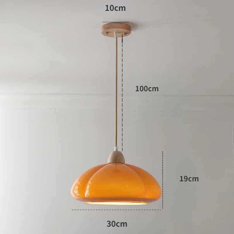 DecorBites™ Glass Pumpkin Chandelier for Restaurant Balcony and Bedroom Lighting