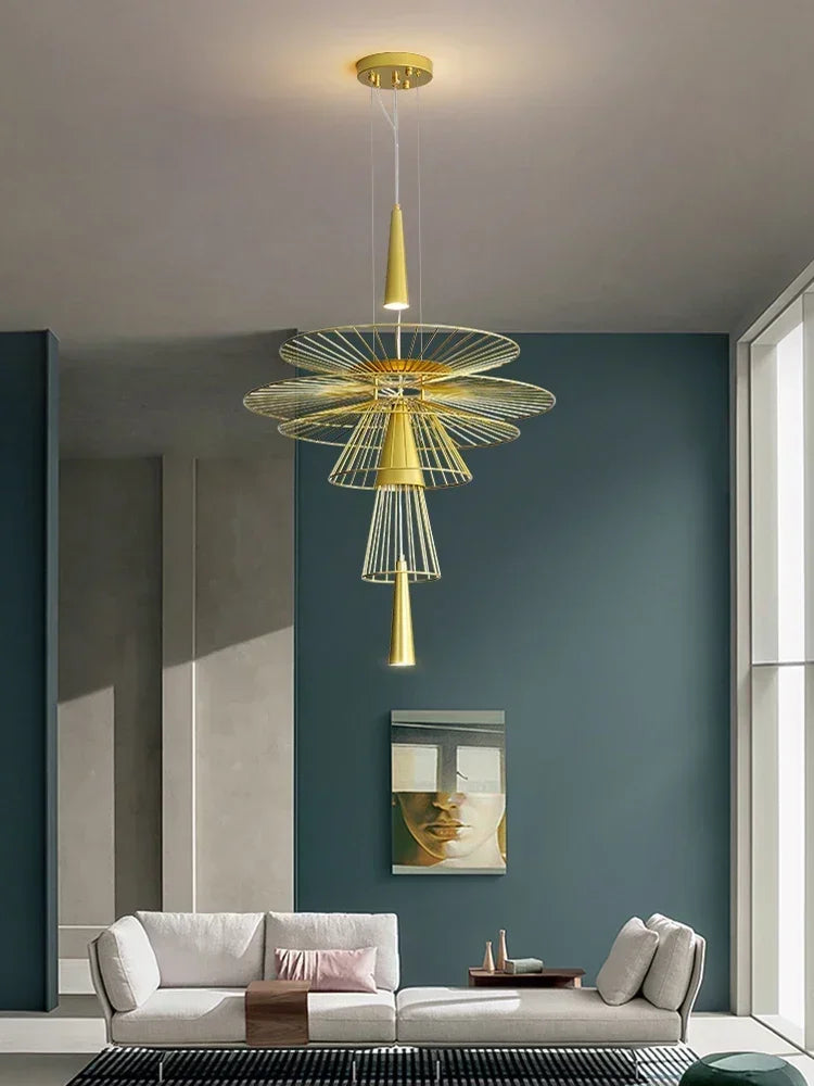 DecorBites™ Iron Art Dinning Room Pendant Light in Black/Gold - Modern Nordic LED Fixture
