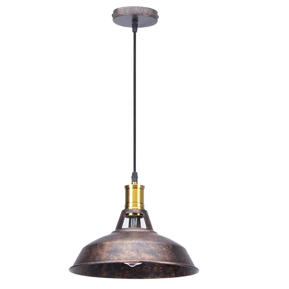 Vintage Black Metal Dome Pendant Light