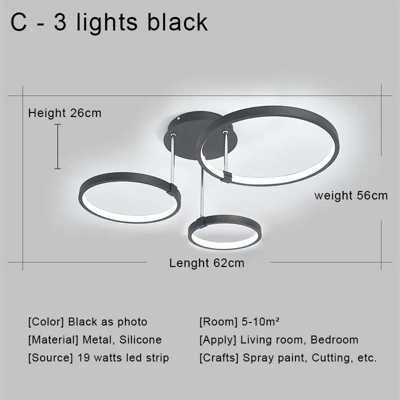 ثريا سقف LED DecorBites™ بجهاز تحكم عن بعد لغرفة المعيشة وغرفة النوم والمطبخ، لون أبيض
