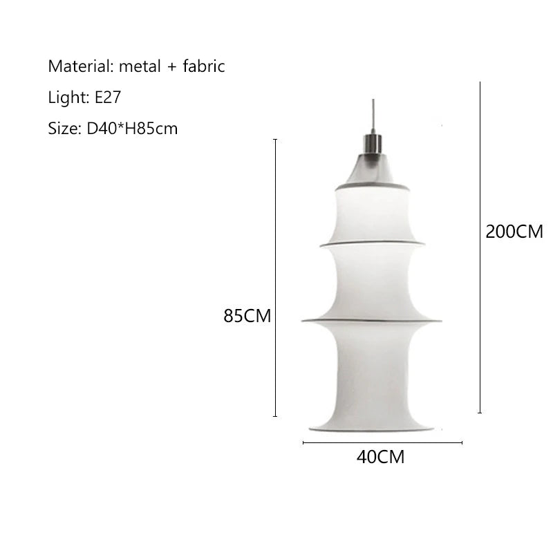 Nordic Wabi-Sabi White Silk Pendant Light