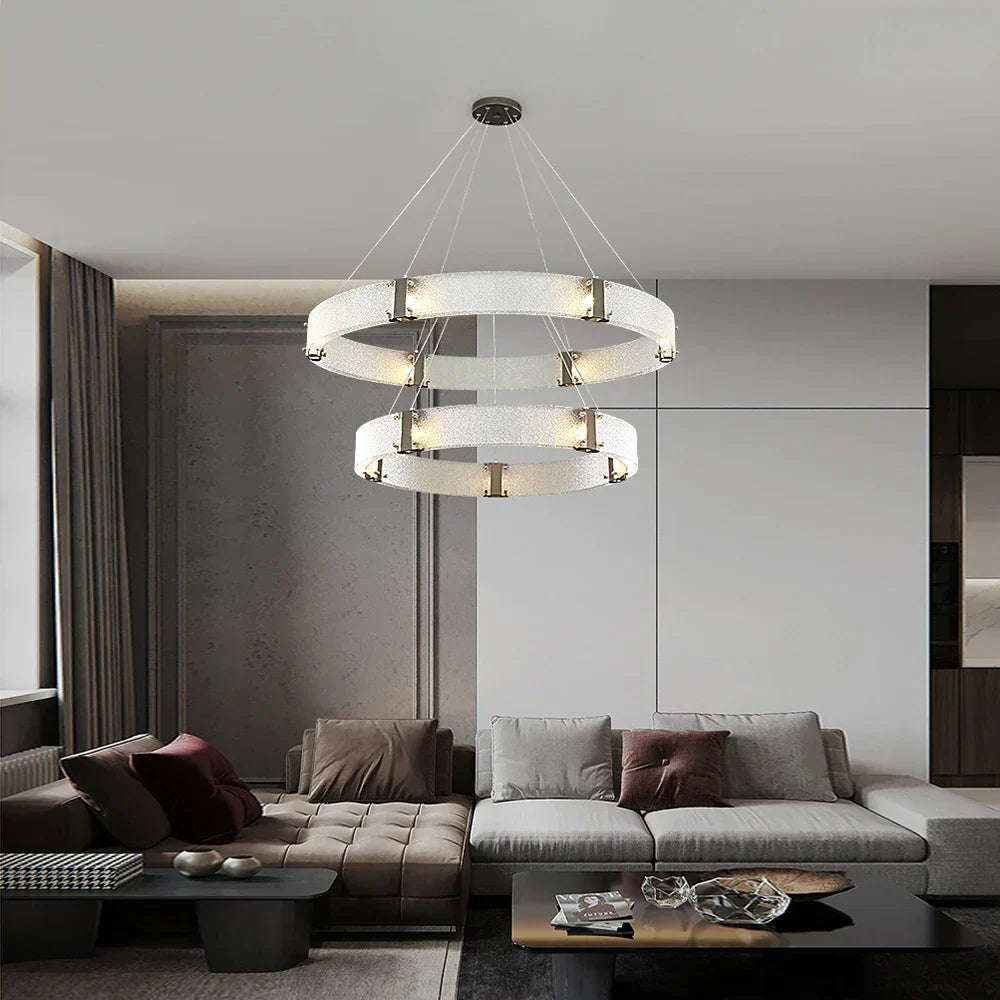 ثريا DecorBites™ الذهبية بإضاءة LED لإضاءة غرفة المعيشة الفاخرة