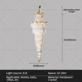 DecorBites™ Crystal Stair Chandelier: Modern Duplex Villa Light Luxury for Elegant Living Rooms