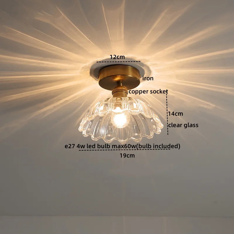DecorBites™ Glass LED Ceiling Light for Corridor Balcony Modern Indoor Lighting