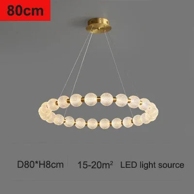 DecorBites™ Glass Ball LED Ceiling Chandelier: Modern Living Room Bedroom Pendant Light
