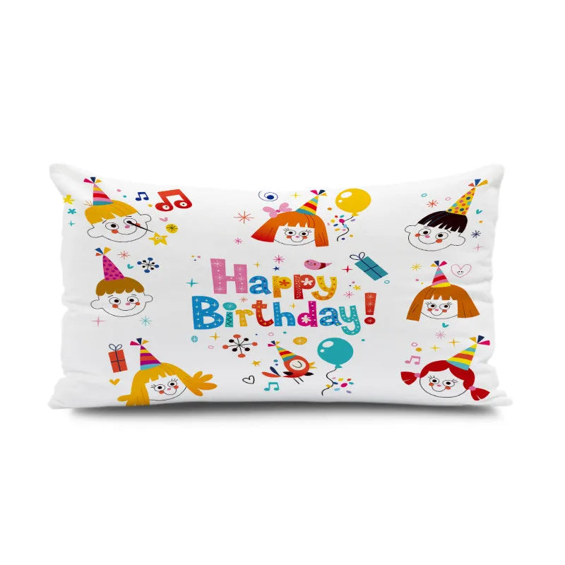 DecorBites™ Dinosaur Animal Happy Birthday Pillowcase - Children's Home Decor - Short Velvet
