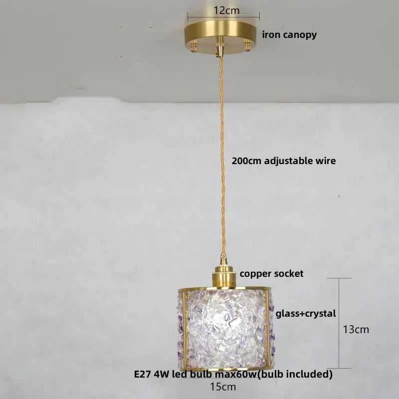 DecorBites™ Crystal Glass LED Pendant Lamp, Adjustable Modern Luxury Hanging Lights