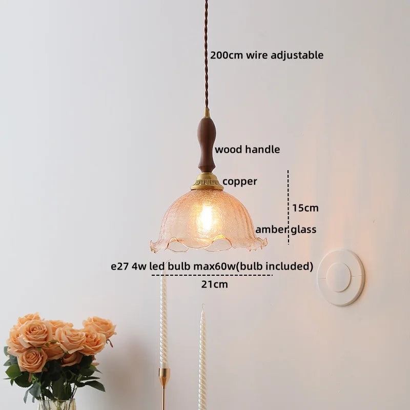DecorBites™ Glass Copper LED Pendant Lights for Modern Style Dining Kitchen Bedroom