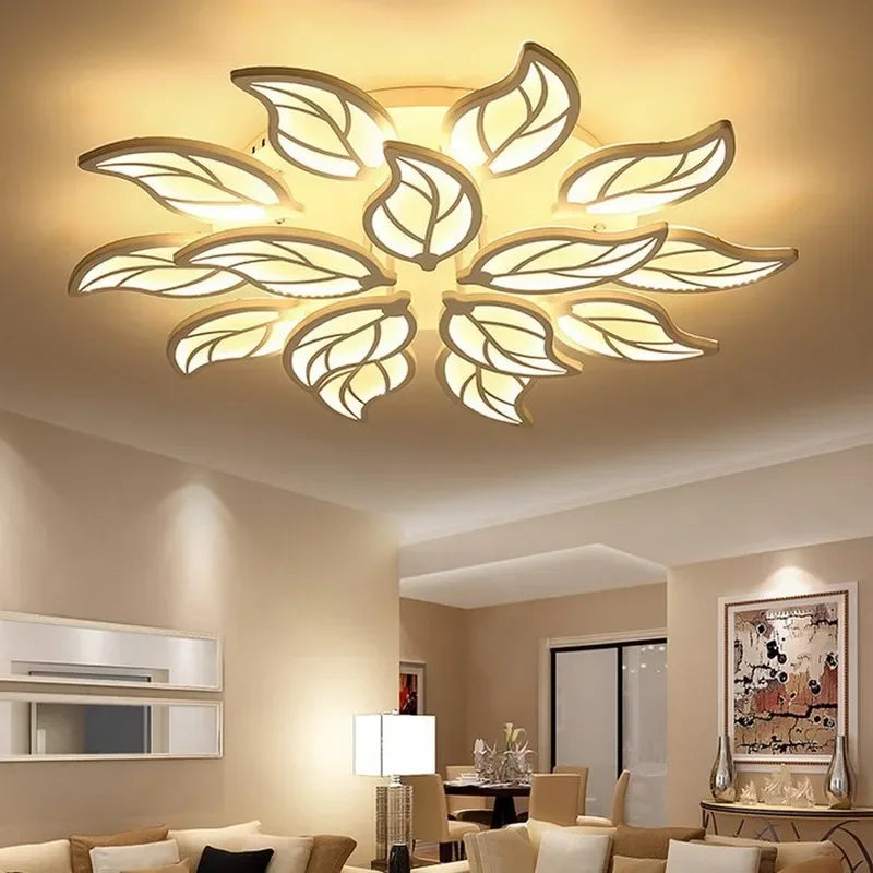 مصباح سقف ليد DecorBites™ بتصميم ورقة شجر لغرفة الدراسة وغرفة النوم وغرفة المعيشة وإضاءة الفنادق