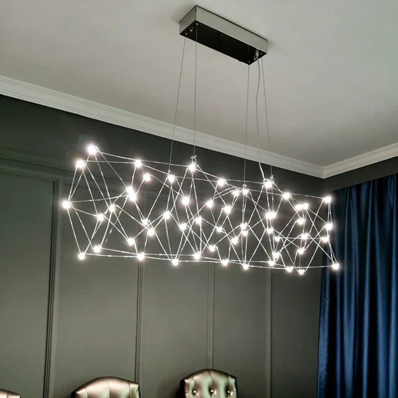 DecorBites™ ثريا أنيقة من الفولاذ المقاوم للصدأ للمساحات العصرية