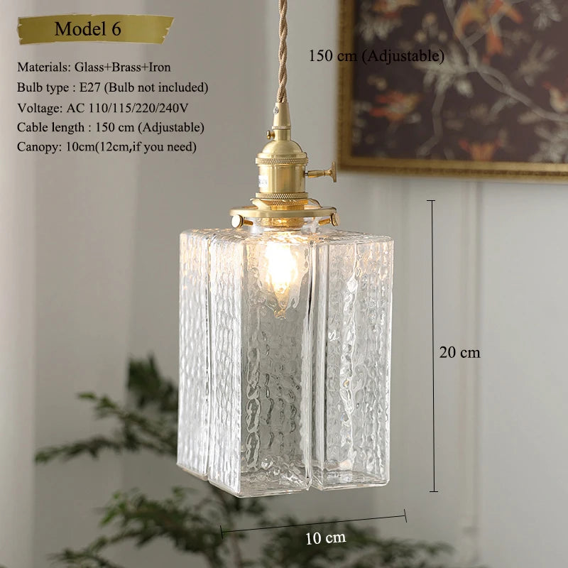 Vintage Green Glass Pendant Light With Brass Details