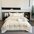 DecorBites™ 100s Egyptian Cotton Embroidery King Queen Bedding Set with Duvet Cover