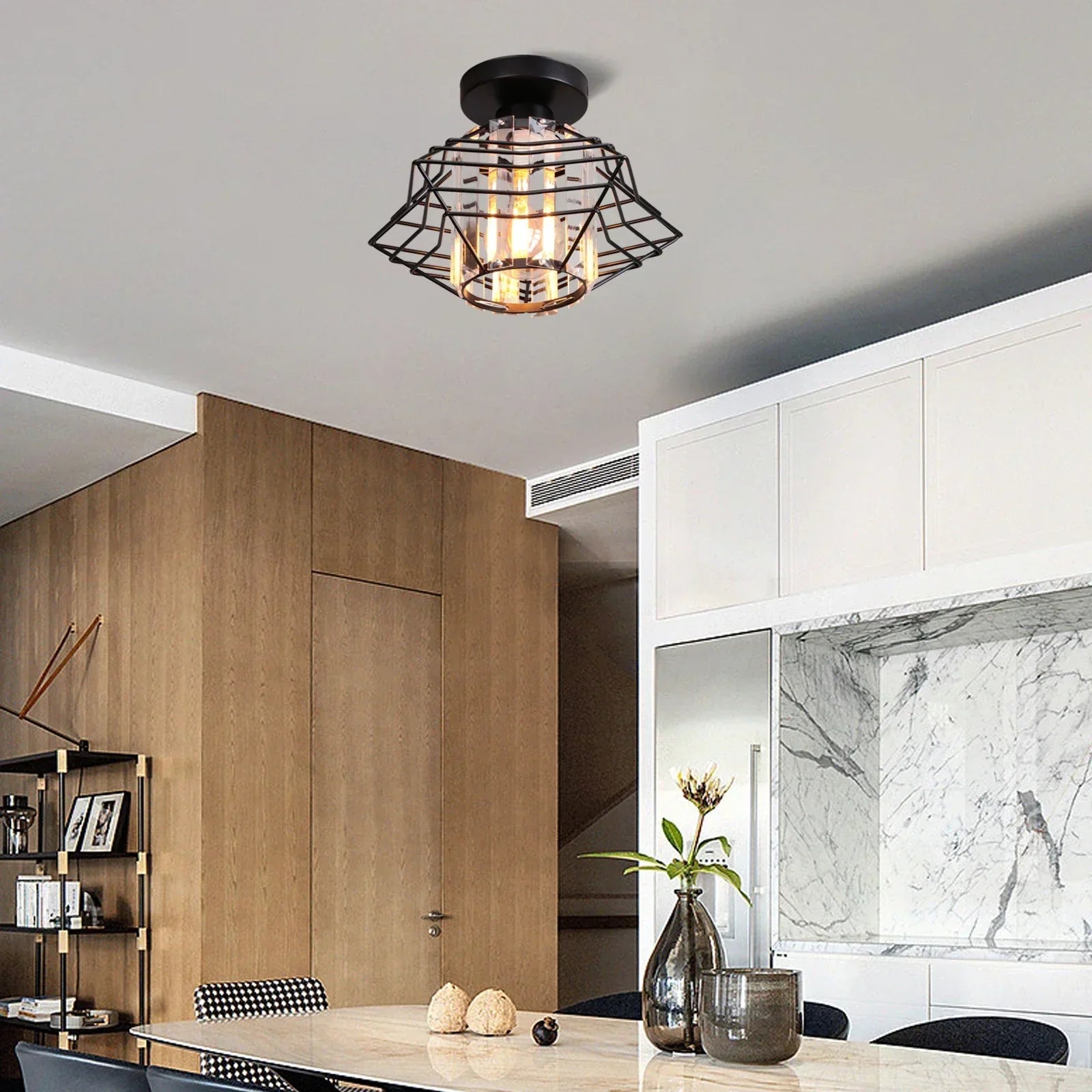 DecorBites™ Glass Crystal LED Ceiling Chandelier for Home Decor