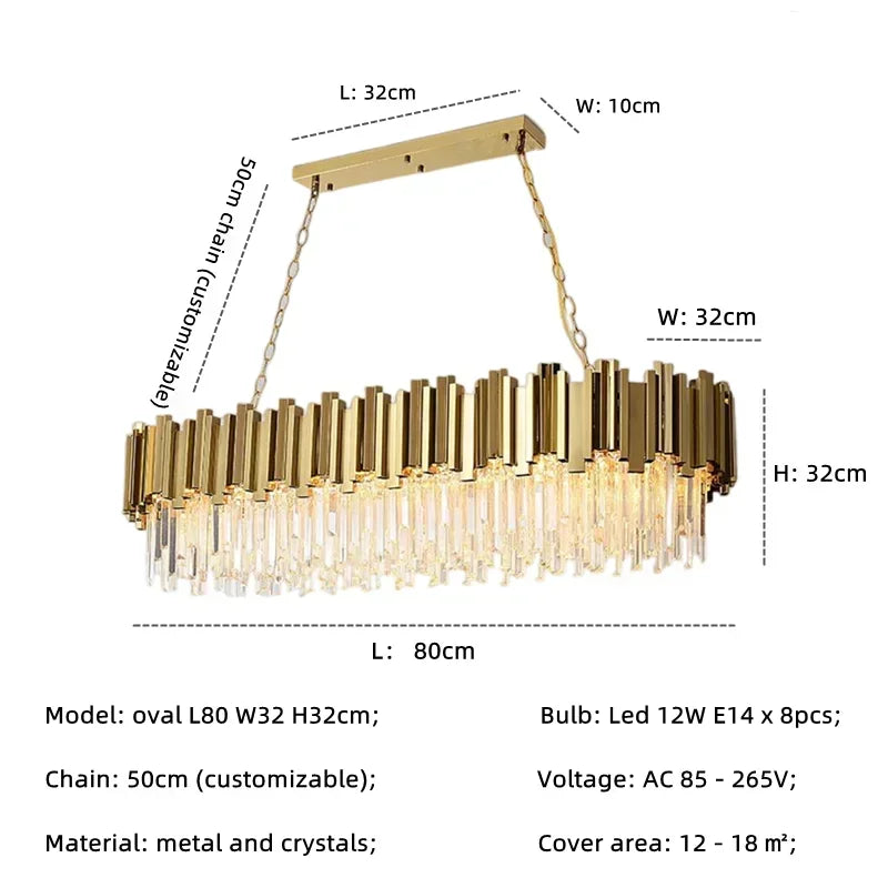 DecorBites™ Golden Luxury Chandelier: Elegant Crystal Ceiling Light for Hotel Living Room