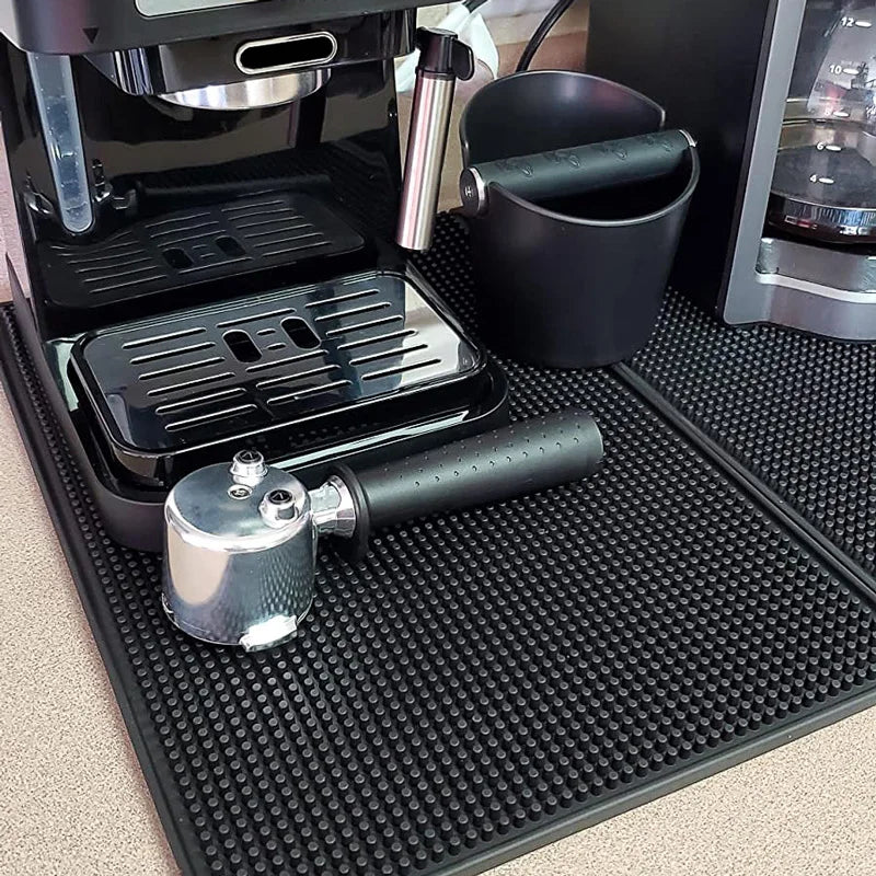 DecorBites™ Coffee Bar Cup Mat: PVC Rubber, Anti-slip, Heat Resistant, Durable Drain Mats