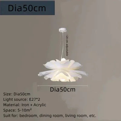 DecorBites™ Acrylic Flower Pendant Chandelier: Nordic Design LED Hanging Fixture for Elegant Decor