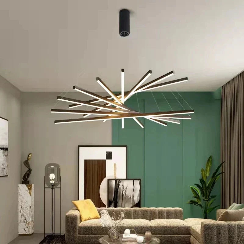 DecorBites™ Aluminum Ceiling Chandelier with Changeable LED Shape for Stairway and Living Room