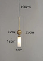 Nordic Gold and Black Glass Pendant Light