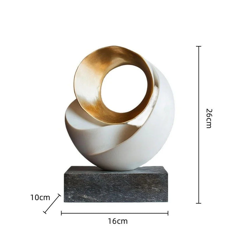 DecorBites™ Golden Geometric Resin Sculpture: Hollowed-out Tree Holes Twisted Statue Home Decor