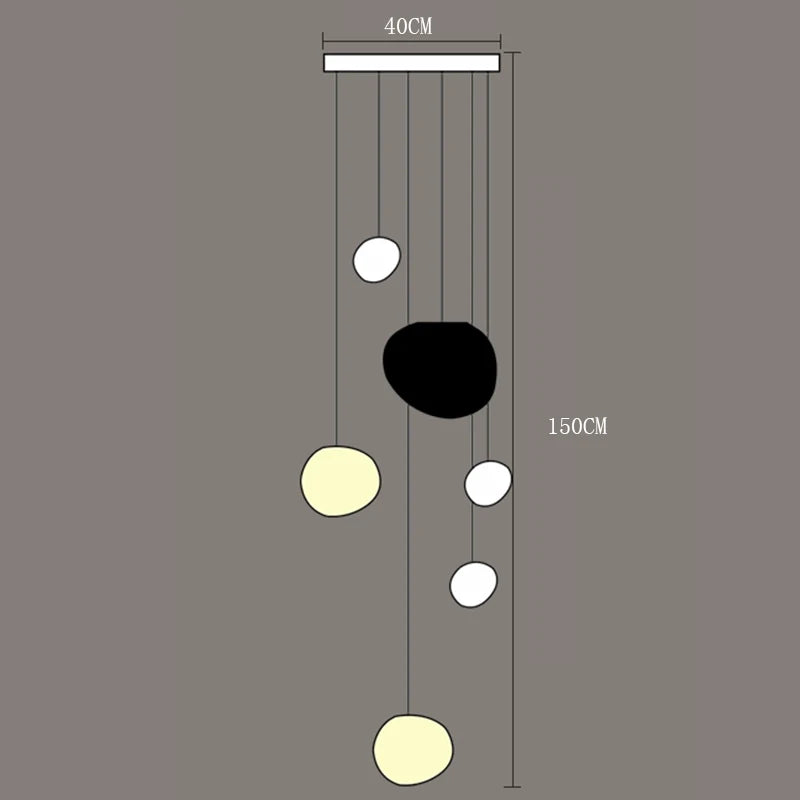 Modern Acrylic Staircase Multi-Light Pendant Chandelier