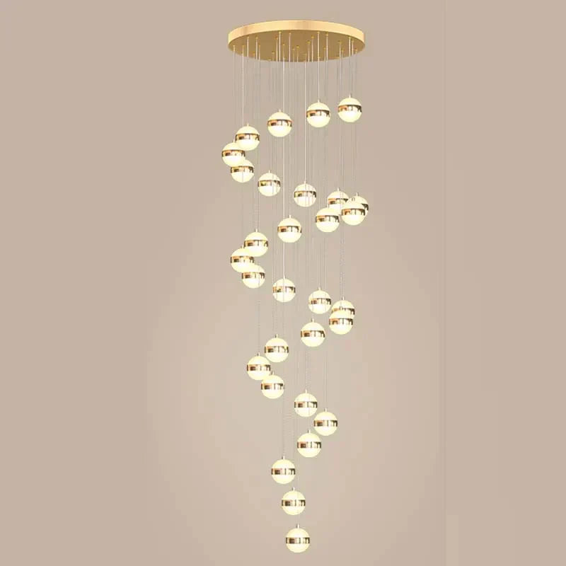 DecorBites™ Gold Acrylic Chandelier - Modern Staircase LED Lighting