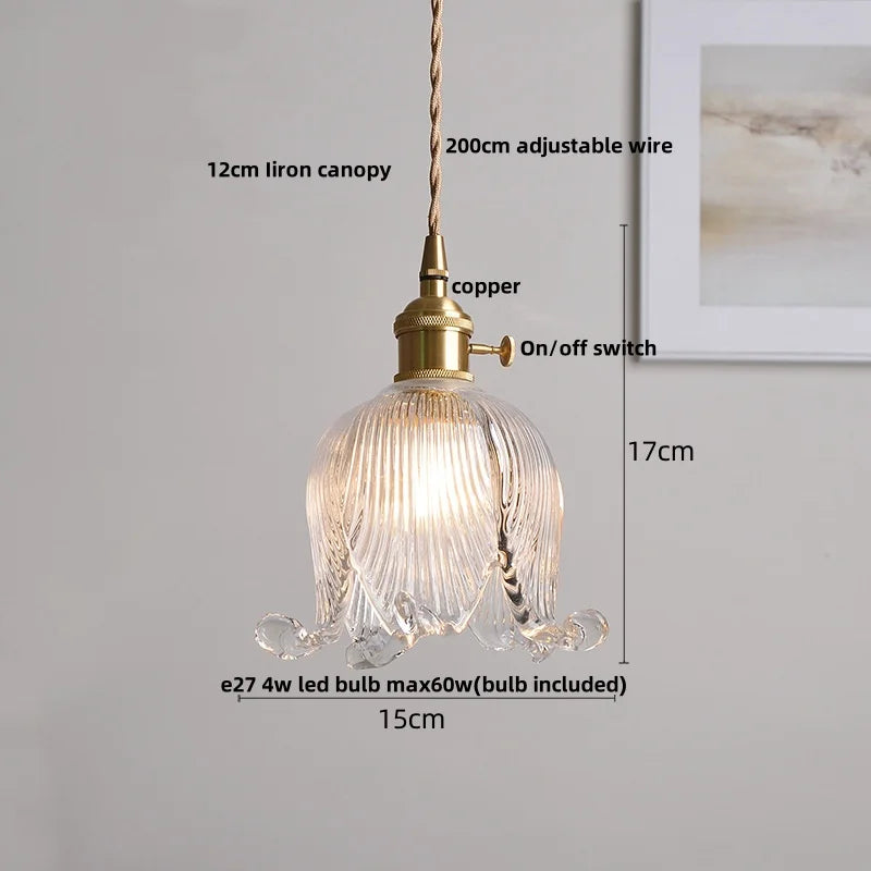 DecorBites™ Clear Glass Wire Pendant Light Fixture Nordic Modern Hanging Lamp