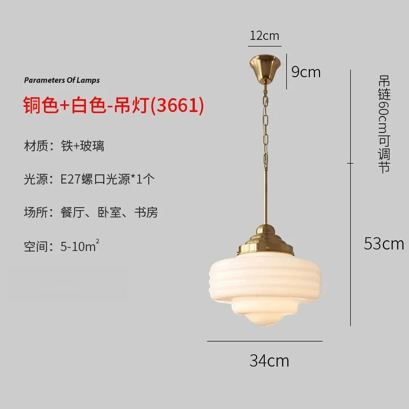 Modern Gold Glass Pendant Light