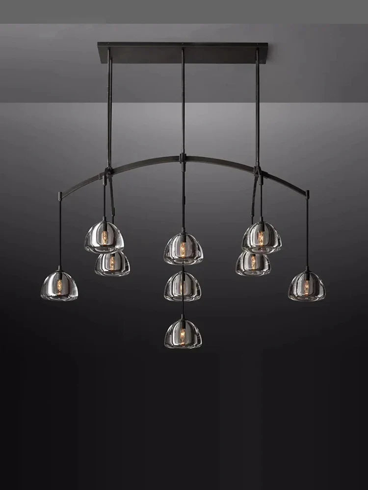 DecorBites™ Black Brass American Series Crystal Copper LED Chandelier for Dinning Room