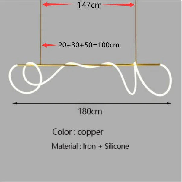 Modern Linear Stainless Steel LED Pendant Light
