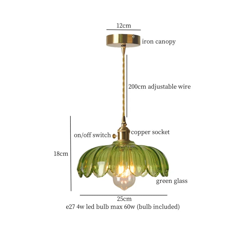 مصباح تعليق LED من الزجاج الأخضر DecorBites™ - مصباح معلق اسكندنافي حديث