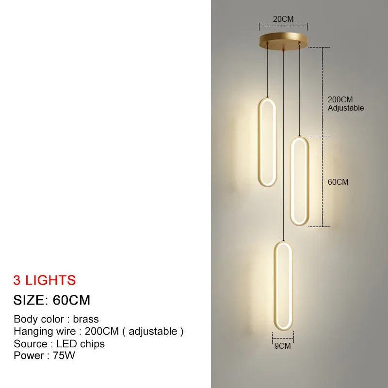 ثريا LED من DecorBites™: مصابيح متدلية حديثة لغرفة المعيشة وغرفة الطعام لديكور المنزل