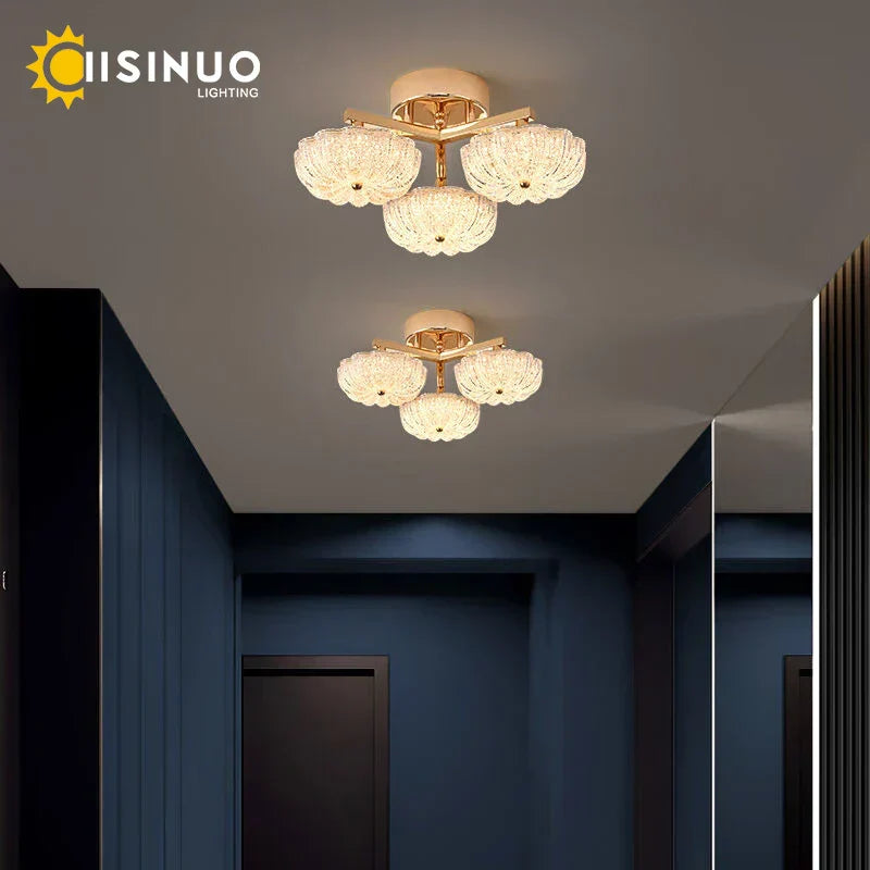 DecorBites™ مصباح سقف LED ذهبي لغرفة النوم المنزلية وغرفة المعيشة وإضاءة المطبخ